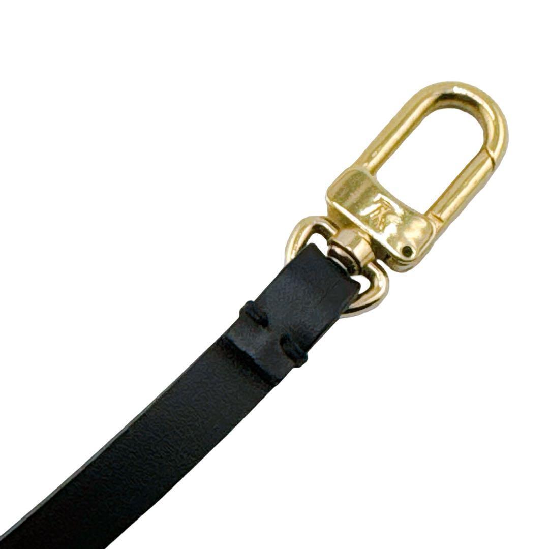 ヴィトン エピ ポシェットアクセソワール用ショルダーストラップ レザー ブラック