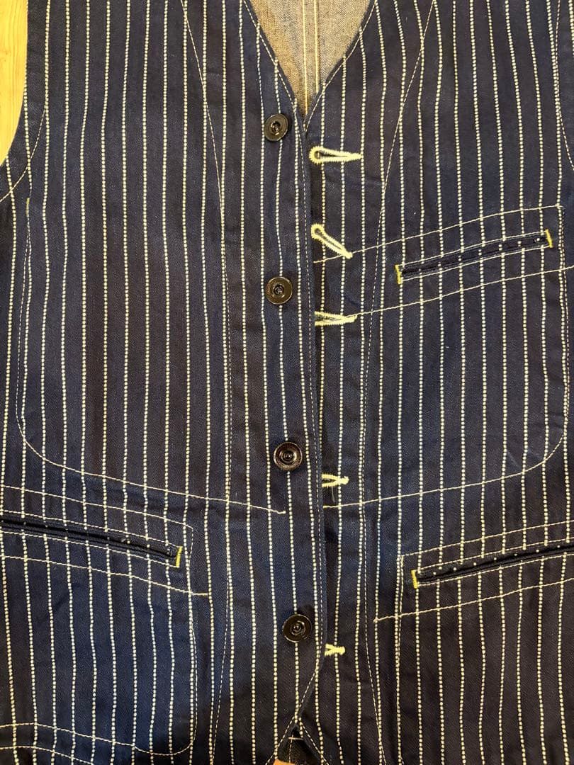 シュガーケーン　ウォバッシュストライプワークベスト