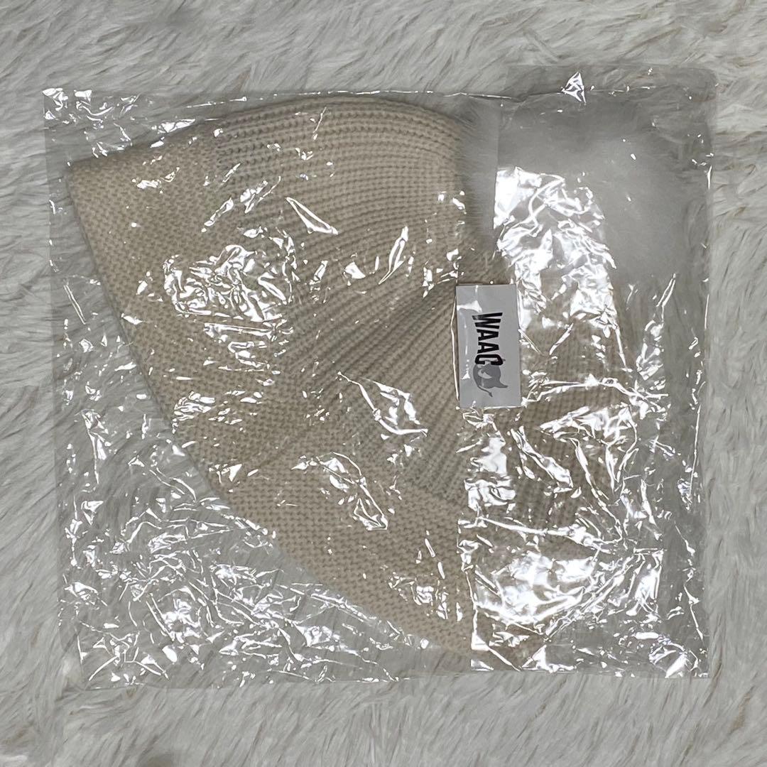 新品タグ付✨ワック　2WAYニットバケハ　白ロゴウール　ファーポンポン取り外し⭕️