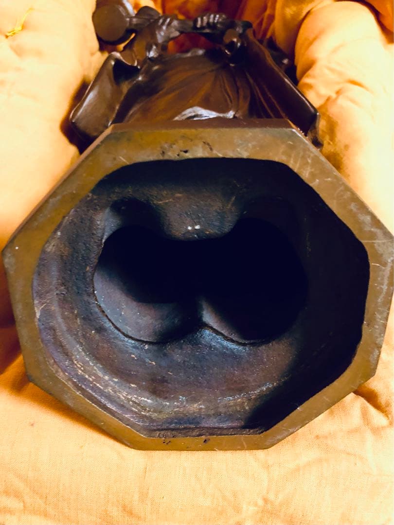 雨宮治郎作 銅造聖徳太子十六才御像　聖徳太子孝養像 共箱 置物 彫刻 彫像