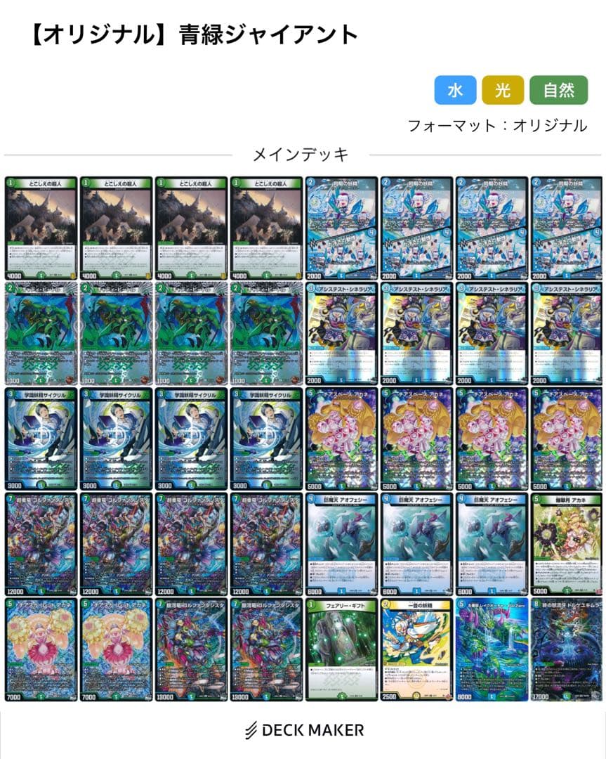 【スリーブ付】青緑ジャイアントデッキ