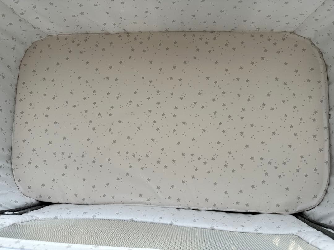 【Y】HZDMJ ベビーベッド グレー 蚊帳付き