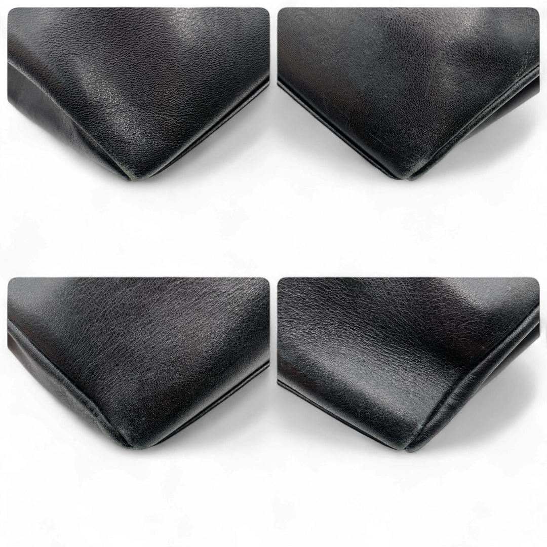 良品 GIANNI VERSACE トートバッグ レザー ブラック サンバースト