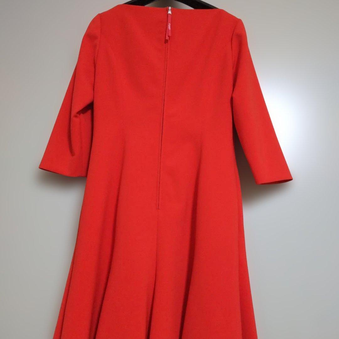 FOXEY レッド 七分袖ワンピース 38新品未使用アウトレットパック福袋