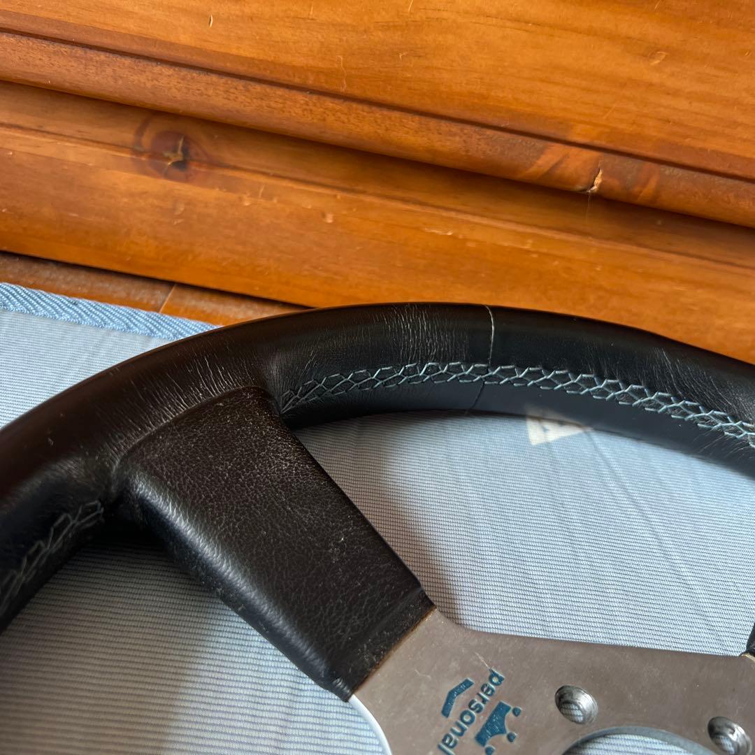 personal ステアリング　ネオ・イーグルTi 革巻き極太リム 34φ