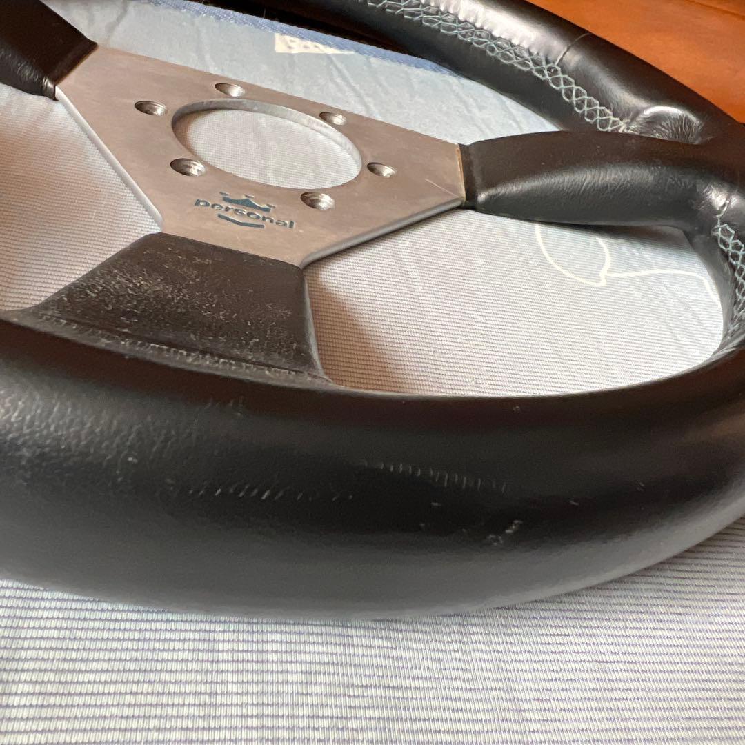 personal ステアリング　ネオ・イーグルTi 革巻き極太リム 34φ