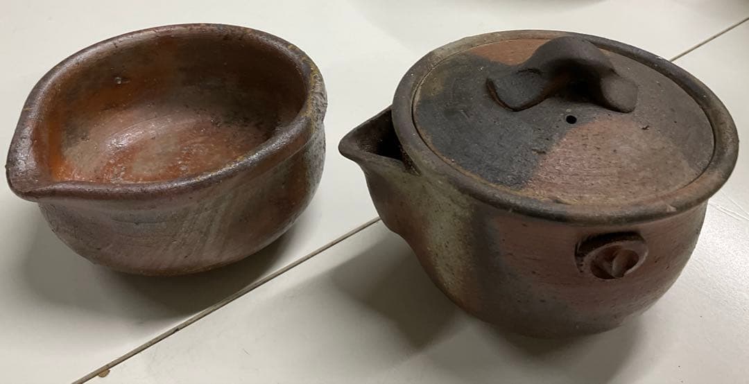 備前焼　宝瓶・湯冷し・煎茶器五客セット(安東利喜)　名品