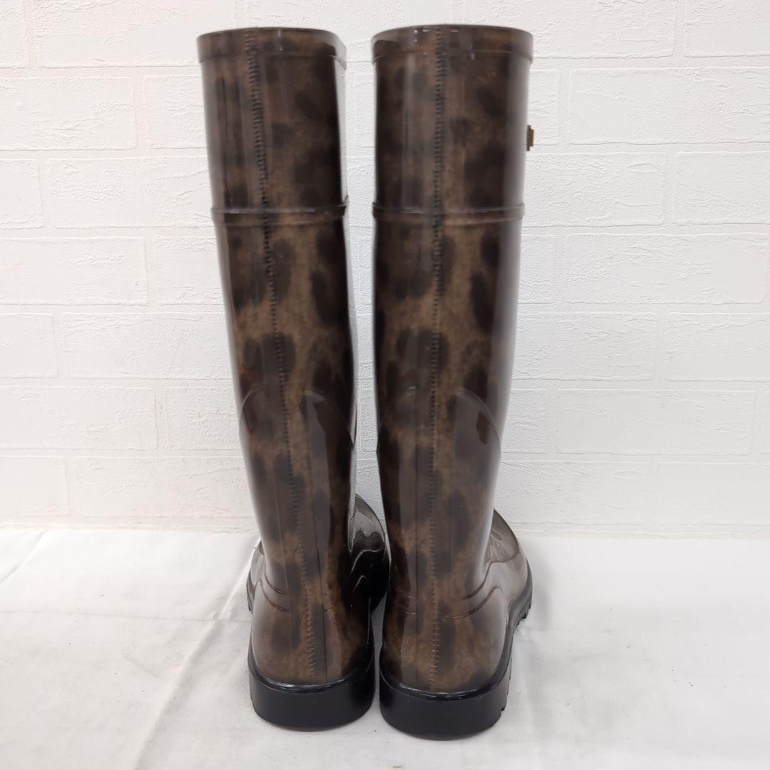 261○ DOLCE & GABBANA レオパード柄長靴 38 保存袋付き