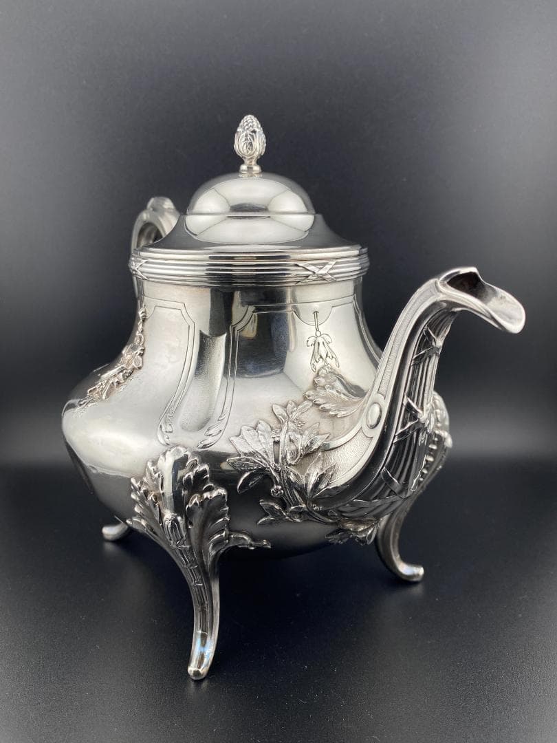 I25 フランス 楽器文様 オーケストラ 純銀950 ティーポット コーヒー