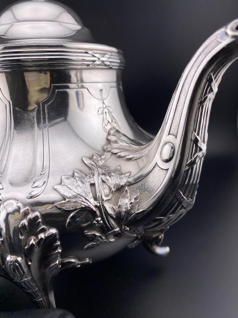 I25 フランス 楽器文様 オーケストラ 純銀950 ティーポット コーヒー