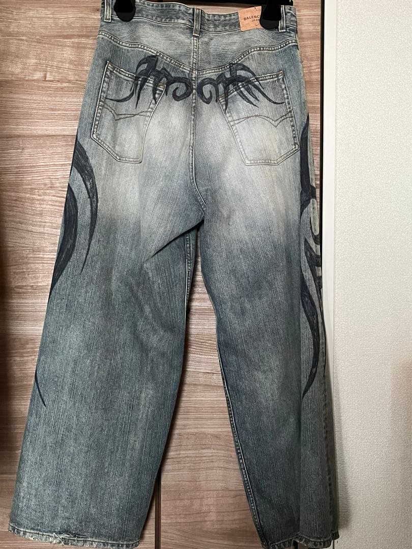 balenciaga 24AW y2k トライバル バギー デニム