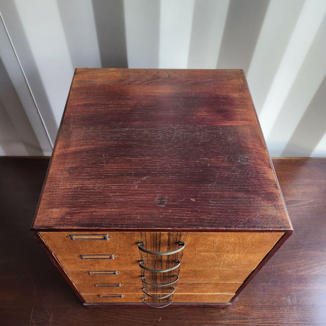 ジャパンヴィンテージ　 木製 5段小引き出し 小物入れ レターケース　チェスト