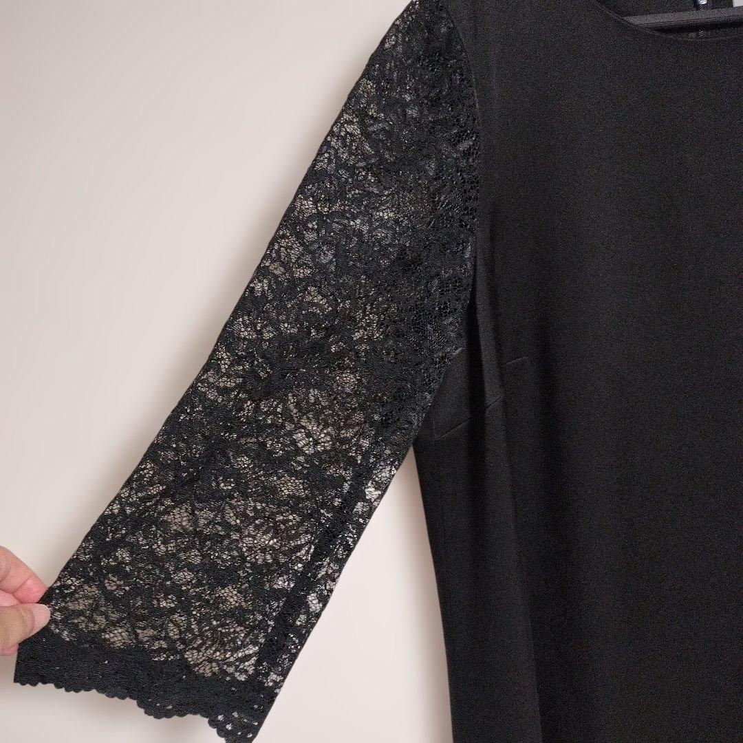 23区Applaudir★袖レース ブラック ワンピース 44