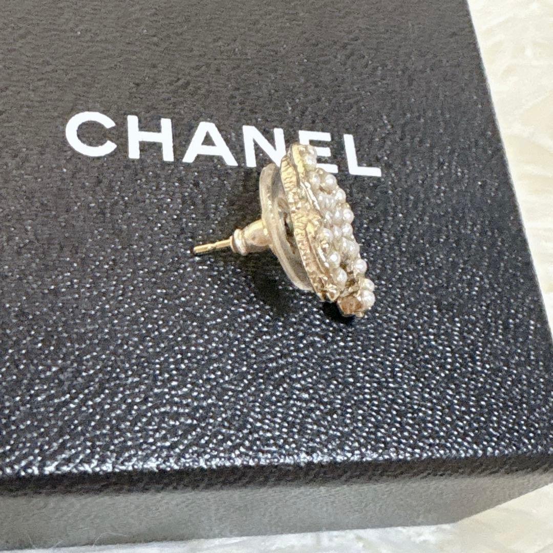 Chanel シャネル CCロゴ ピアス ココマーク パール ゴールド 片耳用