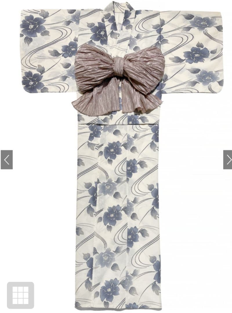 ②新品☆GRL☆グレイル☆ぼかし花柄☆浴衣☆ラメ☆シアー☆しわ☆兵児帯☆セット