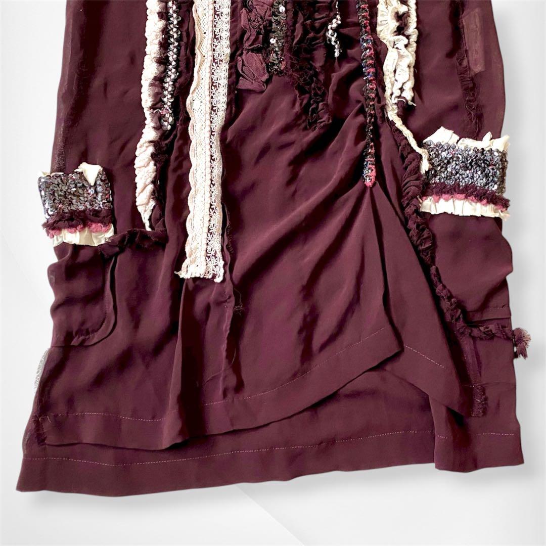 トリコ コムデギャルソン スパンコール装飾ワンピース