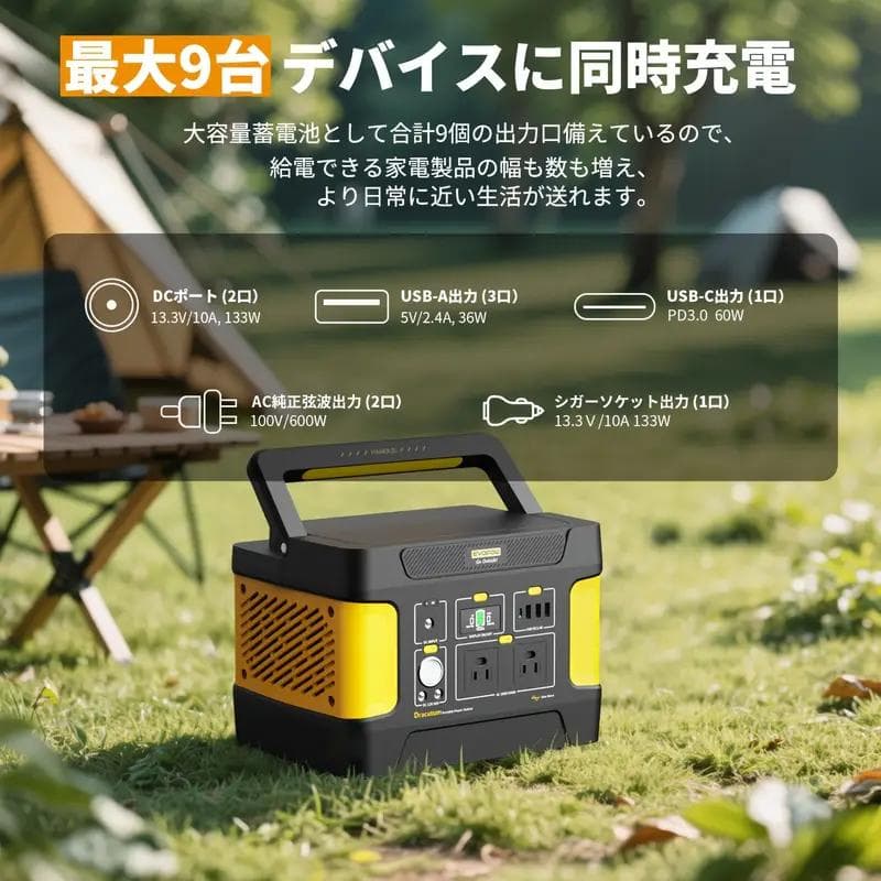EVOPOW E600 ポータブル電源 515Wh