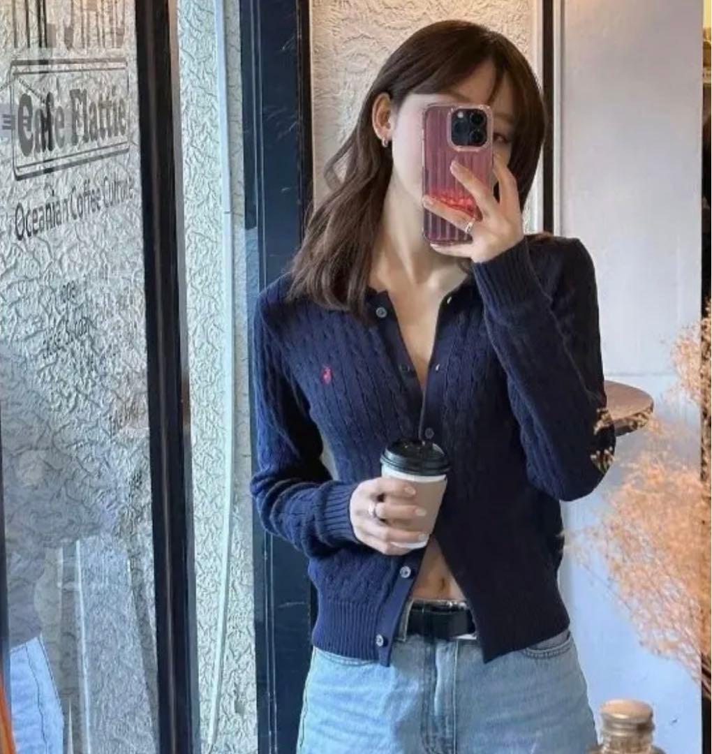 ラルフローレン　ケーブルニット コットン Polo カーディガン