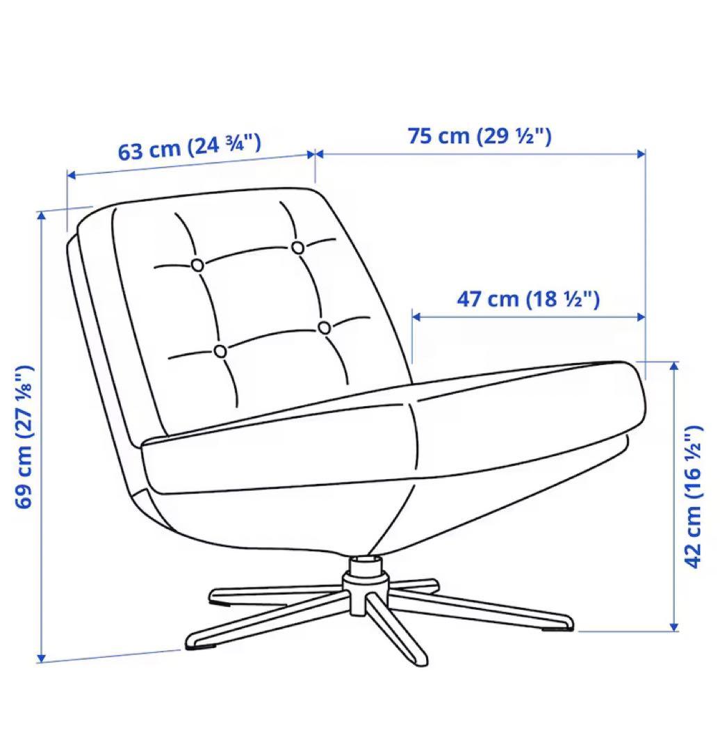 新品未開封イケア　DYVLINGE 一人掛け回転パーソナルチェア ブラック 01