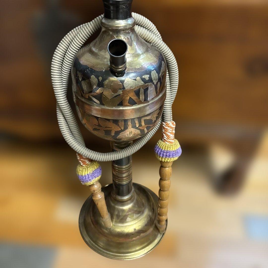 アンティーク　骨董　金属製インテリア　水タバコ