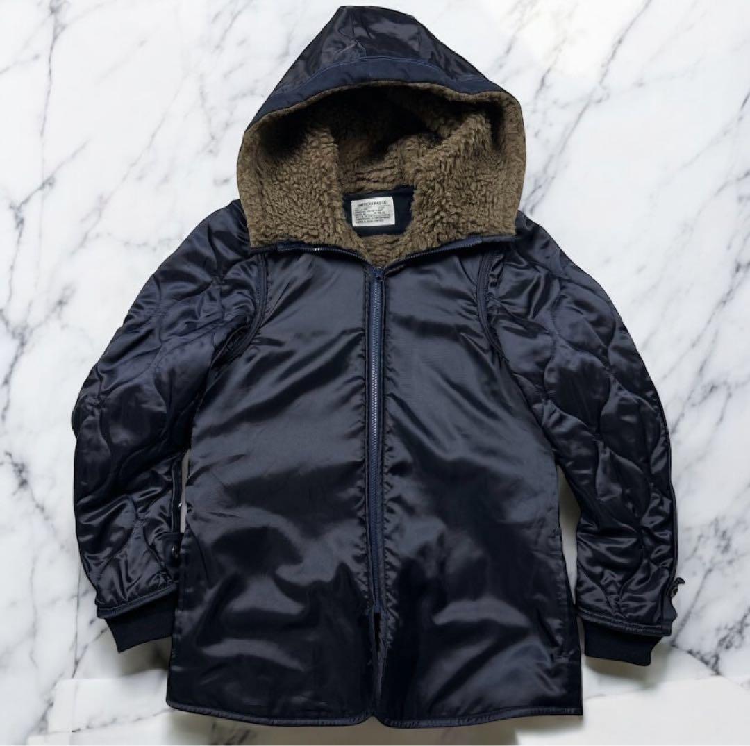 アメリカンラグシー モッズコート2way ファー付き ネイビー M