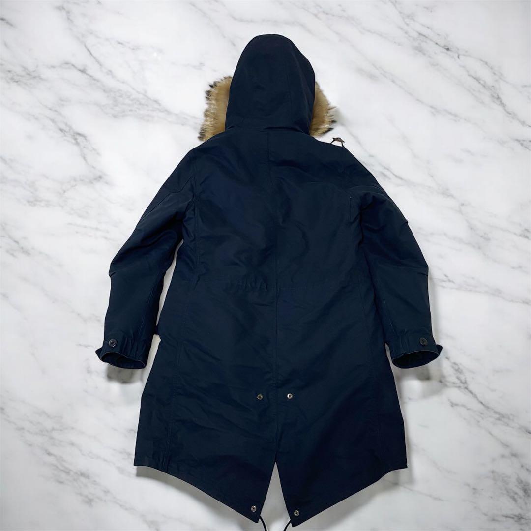 アメリカンラグシー モッズコート2way ファー付き ネイビー M