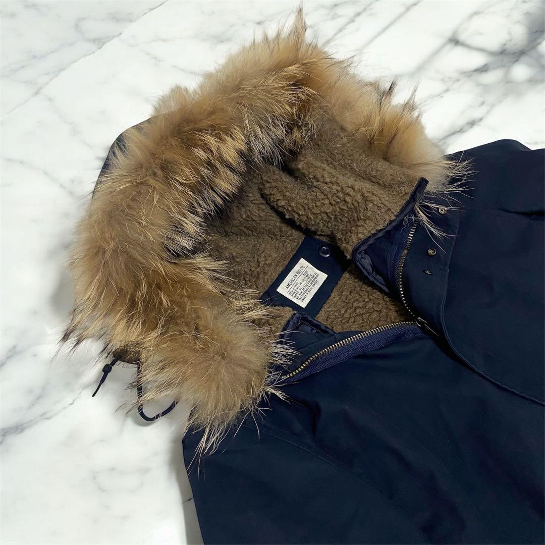 アメリカンラグシー モッズコート2way ファー付き ネイビー M