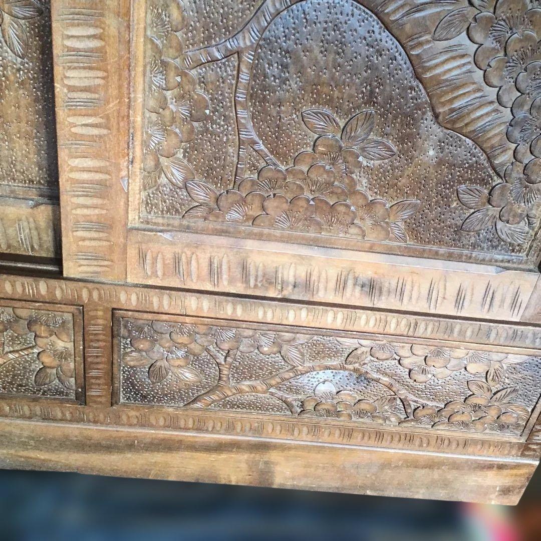 アンティーク軽井沢彫り　櫻　小箪笥　収納　引出し