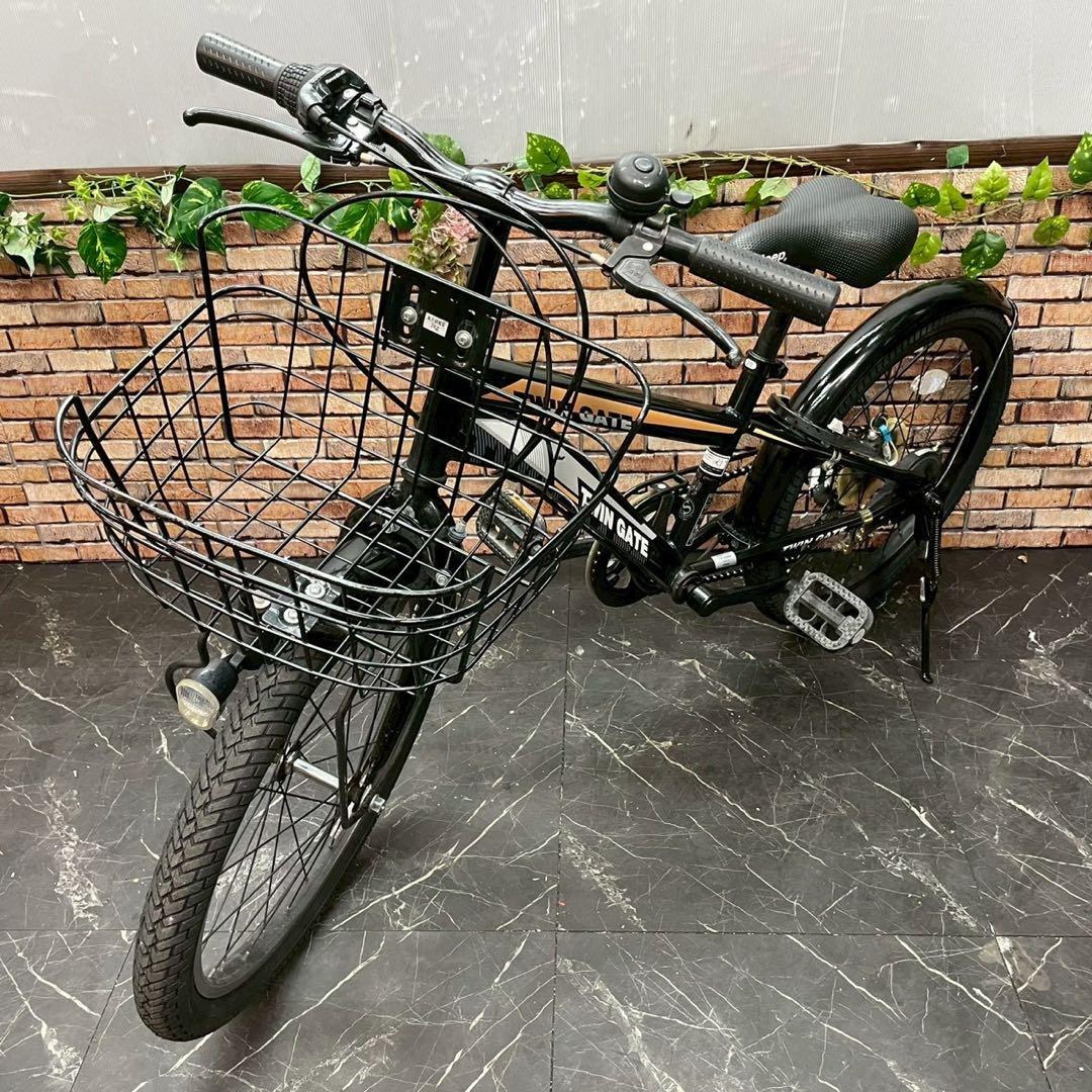【81】子供用自転車 子供車 TWIN GATE ブラック 20インチ 変速付き