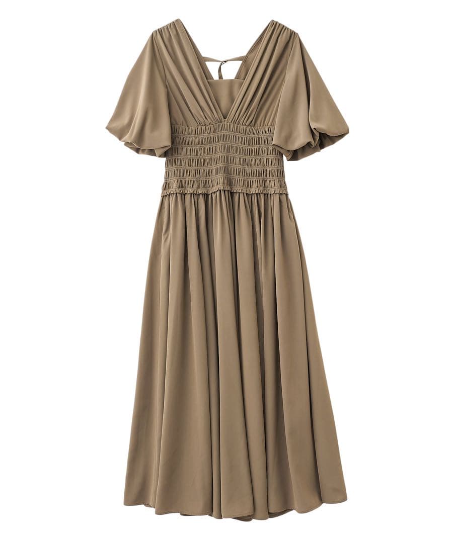 Aimeine Vネックシャーリングワンピース