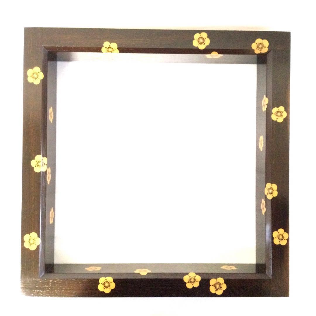 茶道具 梅花文鉄刀木炉縁 篠原如雪作 供箱付 B836