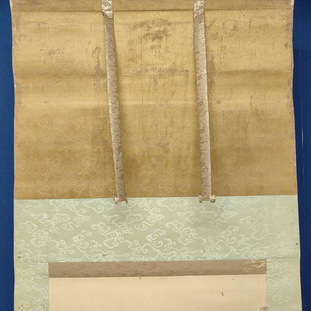 不詳/作者不詳/瀧図/滝図/山水小禽図/布袋屋掛軸A-393