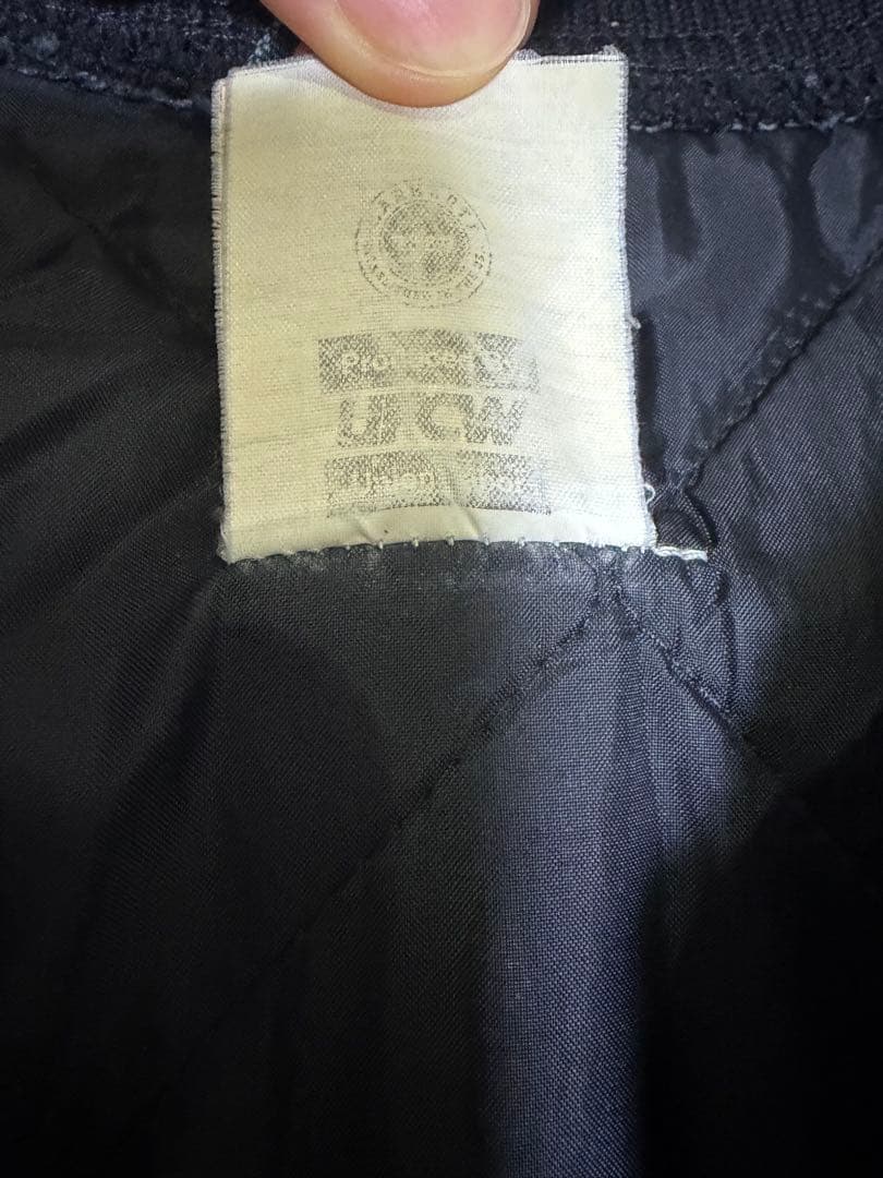 古着 USA製 カーハート ダックベスト ジャケット 腰ゴム　ネイビー　ブラック