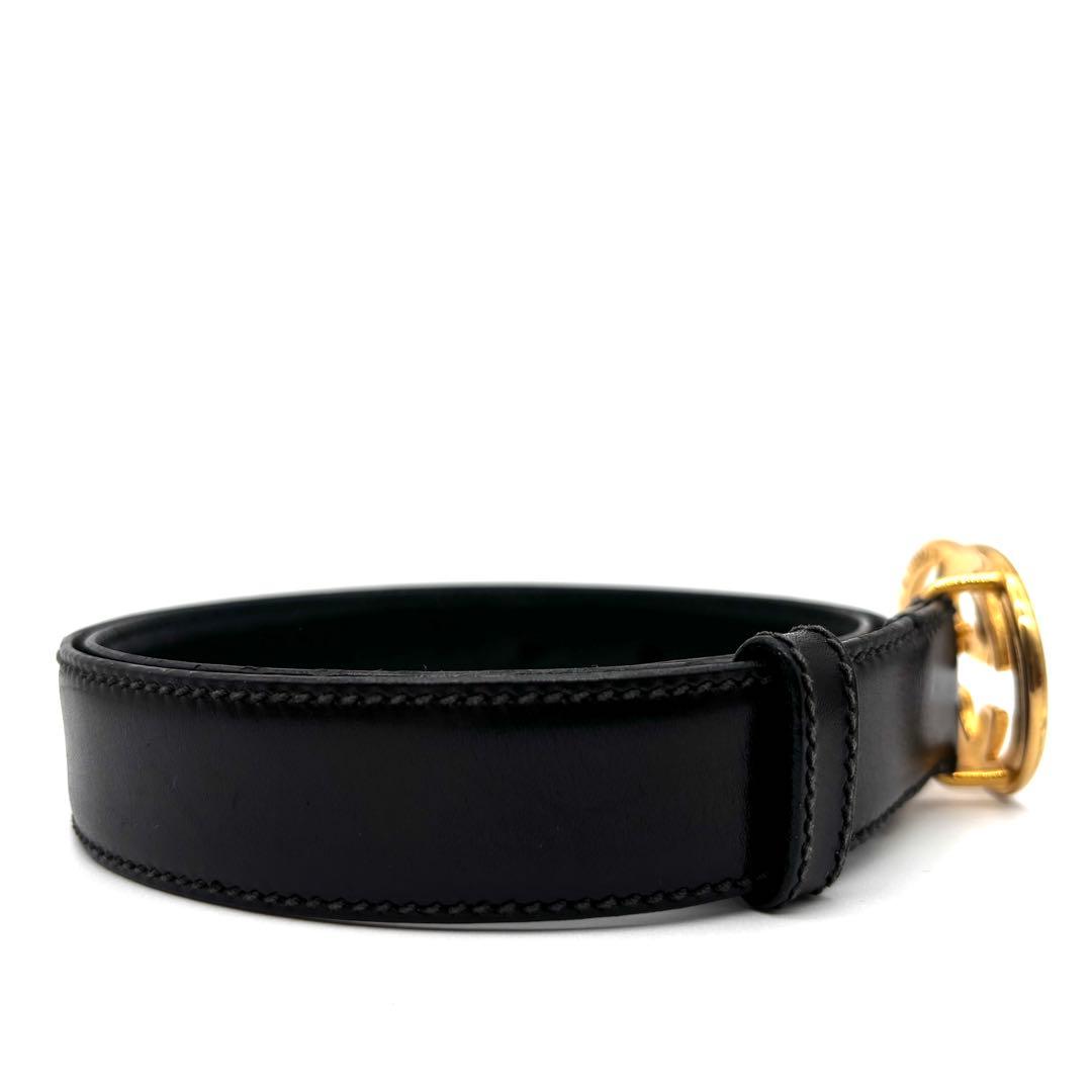 【正規品・美品】グッチ ベルト GG インターロッキング ゴールド レディース