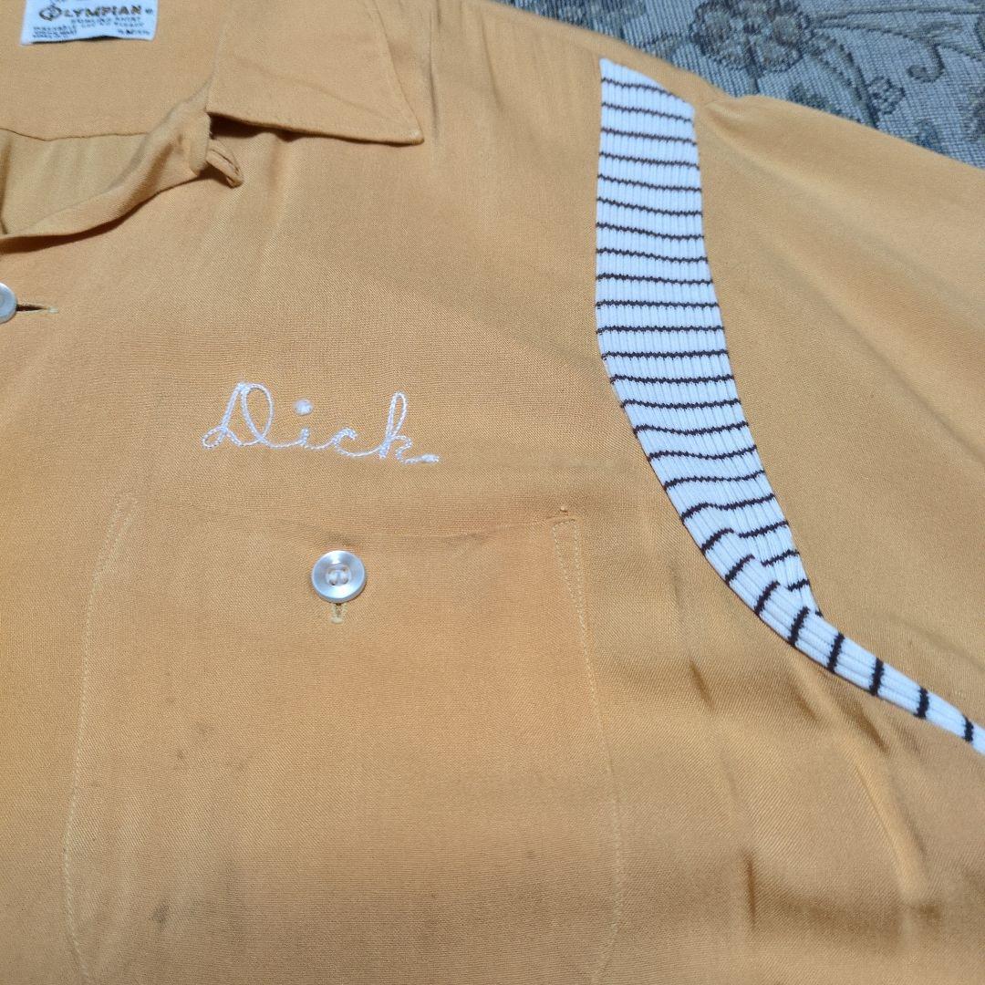 50s レーヨン ボーリングシャツ ロカビリー ビンテージ 古着 フロッキー