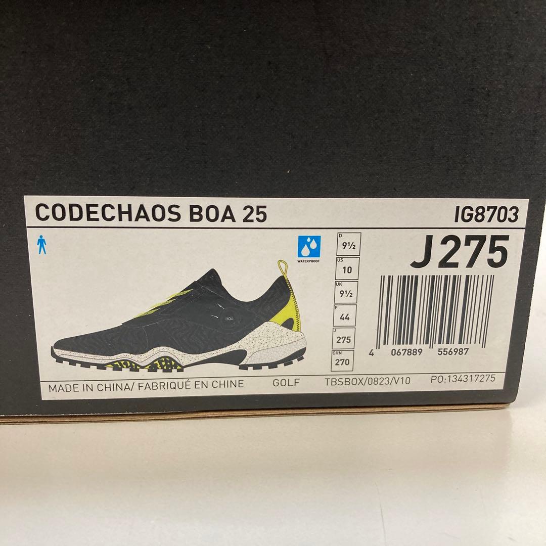 adidasコードカオス25ボアゴルフシューズ ブラック/グリーン 27.5cm