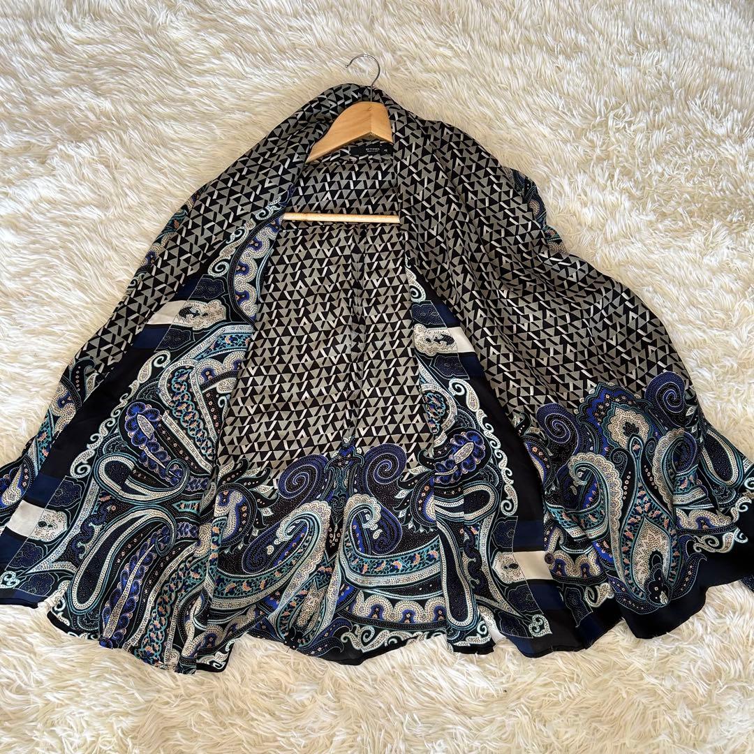 エトロ　ショールカラー風　シルク100　ペイズリー柄　総柄　ブラウス　イタリア製