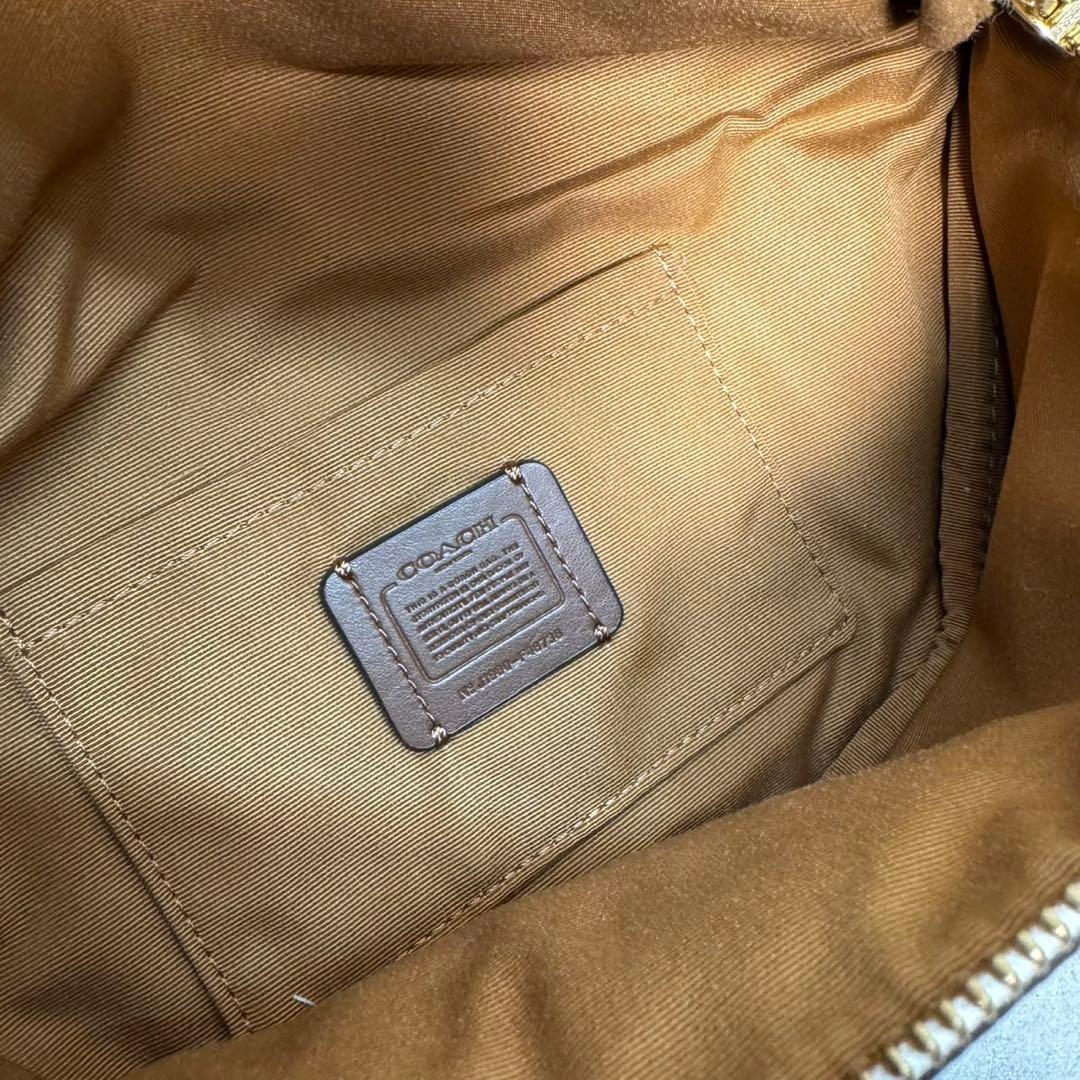 美品　COACH コーチ F48738 レザー ウエストポーチ ウエストバッグ