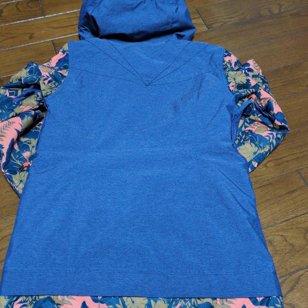 【美品】ROXY　スノボウェア　上下セット　デニム風　　カーキ　Ｓ　ボタニカル