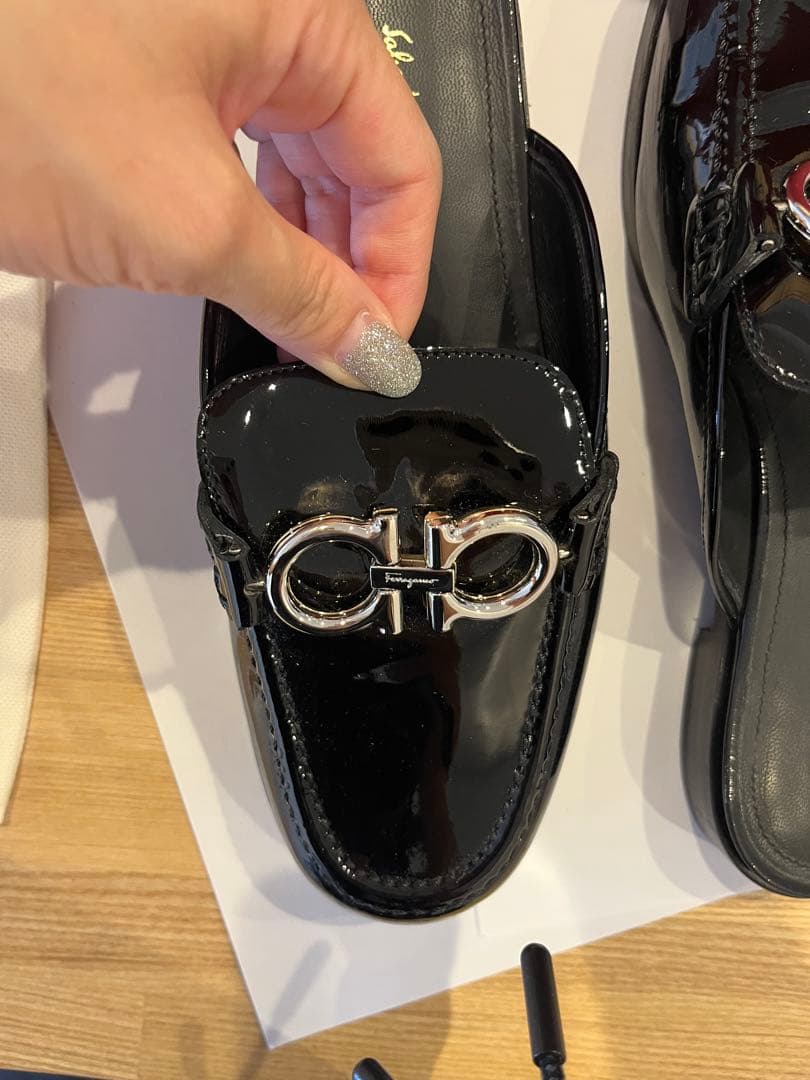 Salvatore Ferragamo ブラックミュール　ガンチーニ