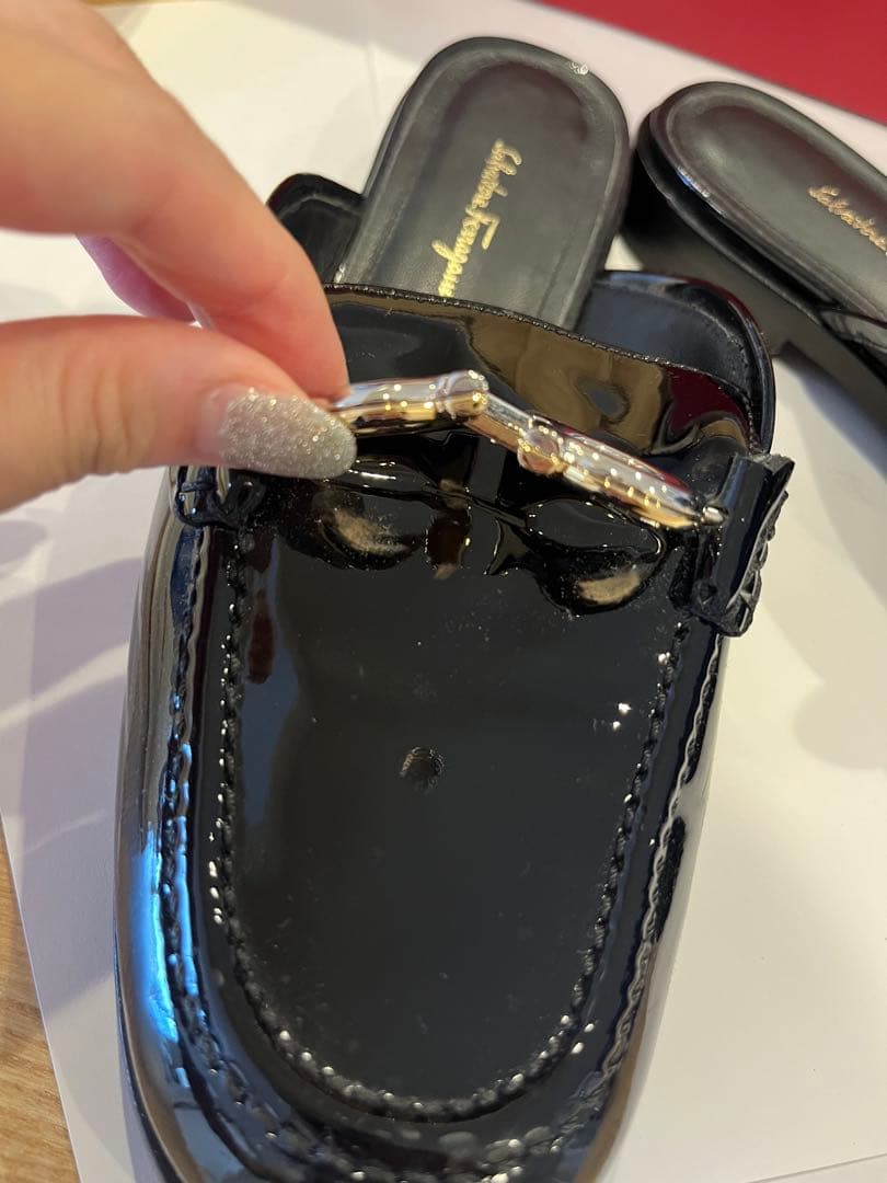 Salvatore Ferragamo ブラックミュール　ガンチーニ