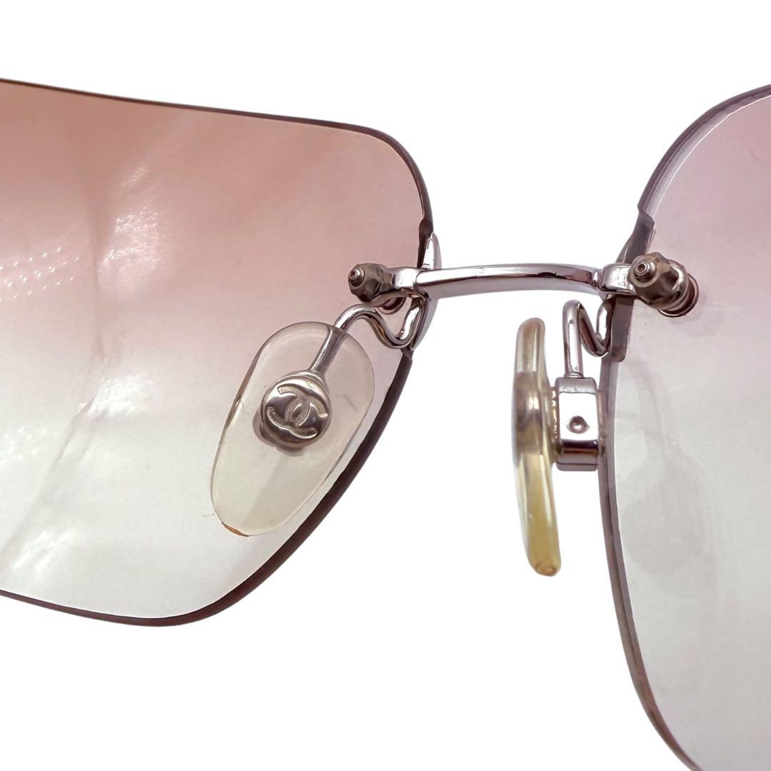【美品】CHANEL シャネル　リムレス　サングラス　ココマーク　ライストーン
