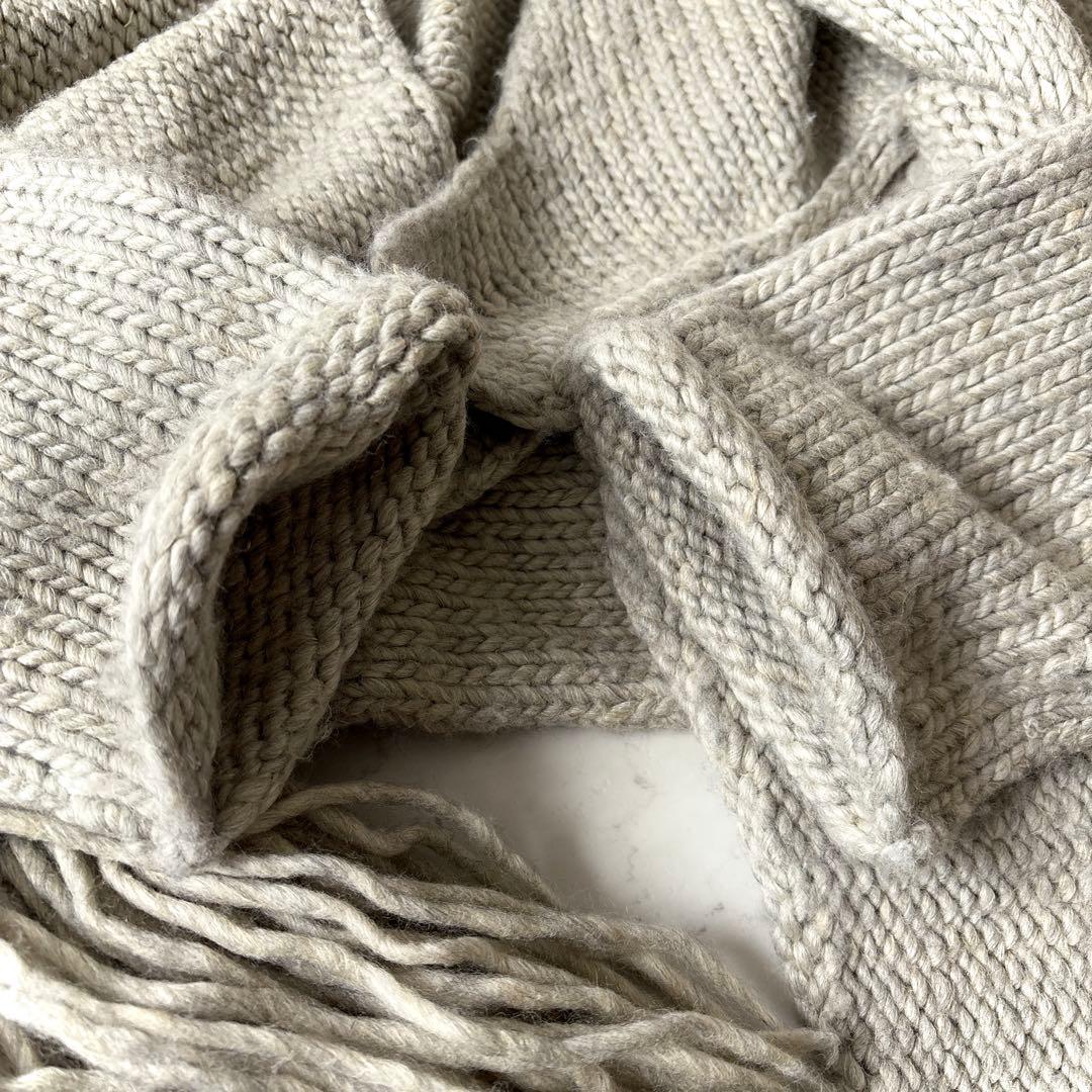 ワイズ Y's レッドレーベル ウールリネン 変形 ニットカーディガン グレー