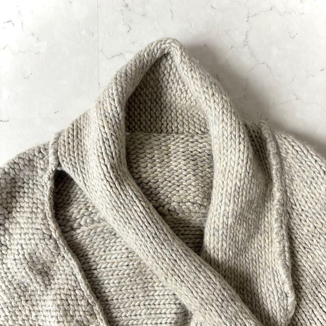 ワイズ Y's レッドレーベル ウールリネン 変形 ニットカーディガン グレー