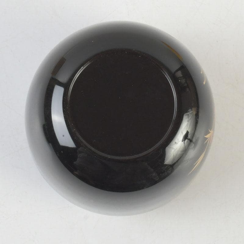 茶道具　加賀蒔絵師　和田寿峰作　立雛蒔絵　中棗　共箱　V　9675