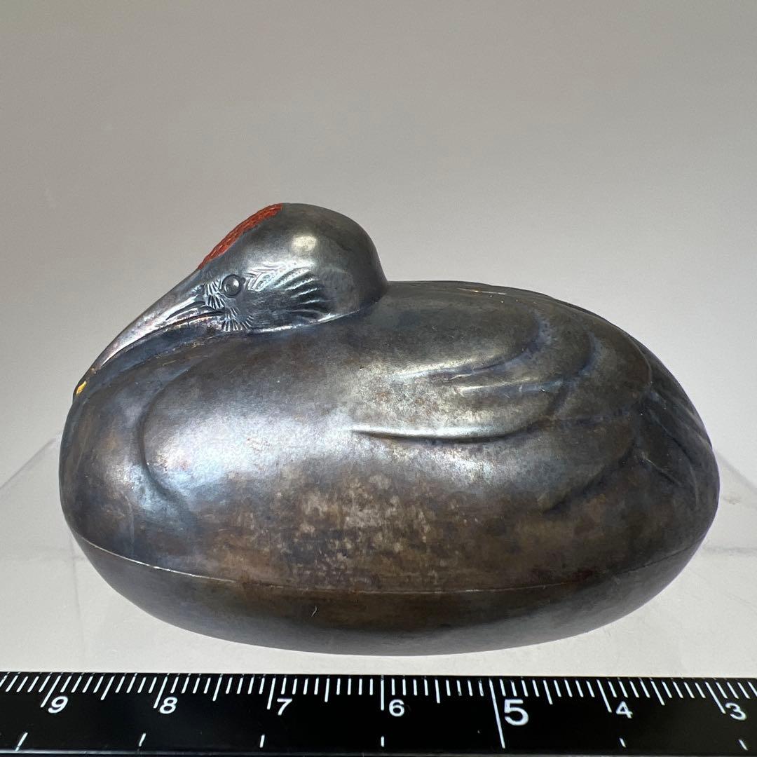 専用純銀　鶴　ボンボニエール　64g/横幅約7㎝　東Y7-1208☆1Fトヒウル