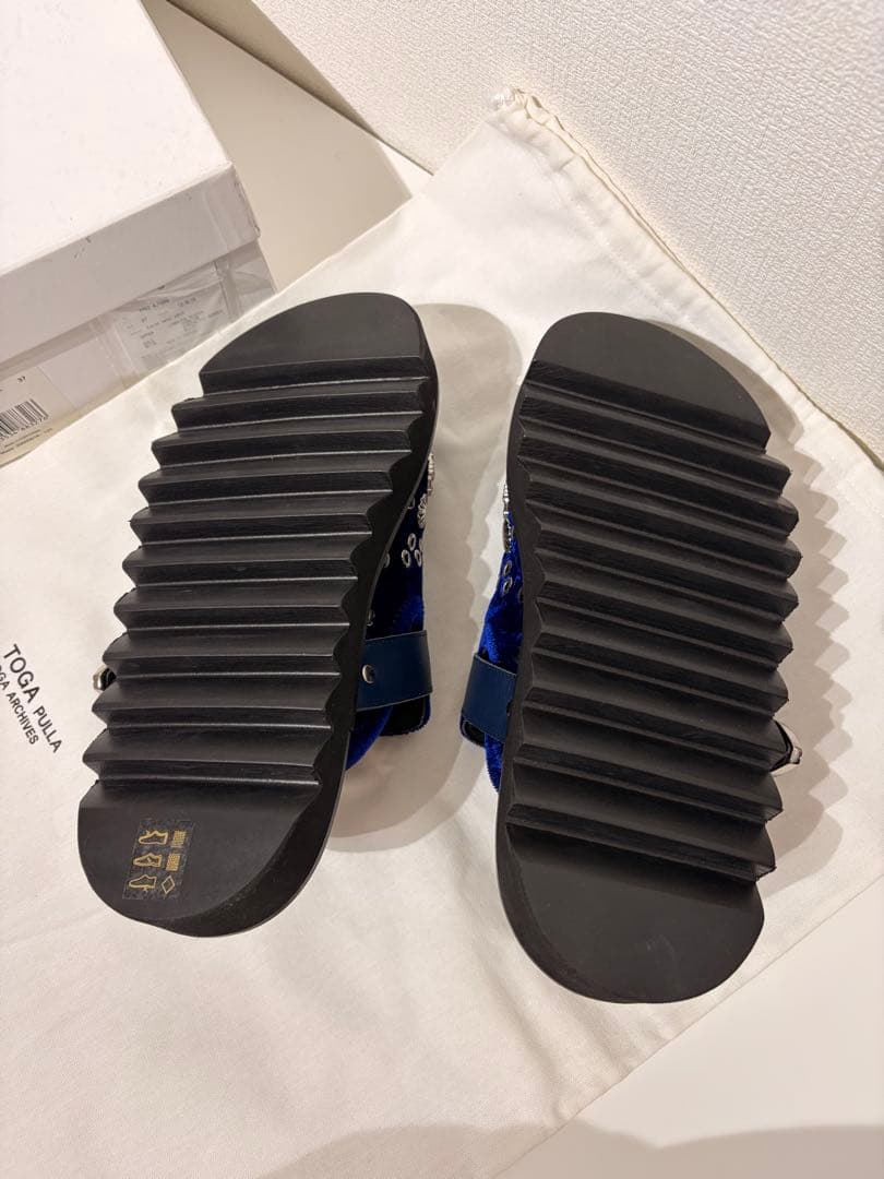 TOGA PULLA トーガ ベロア サボ サンダル メタル スタッズ シューズ