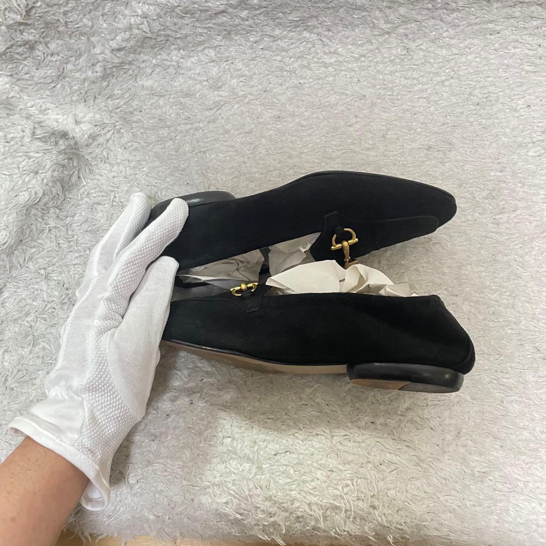 【美品】GUCCI ホースビット34 フラットシューズ21cm 黒