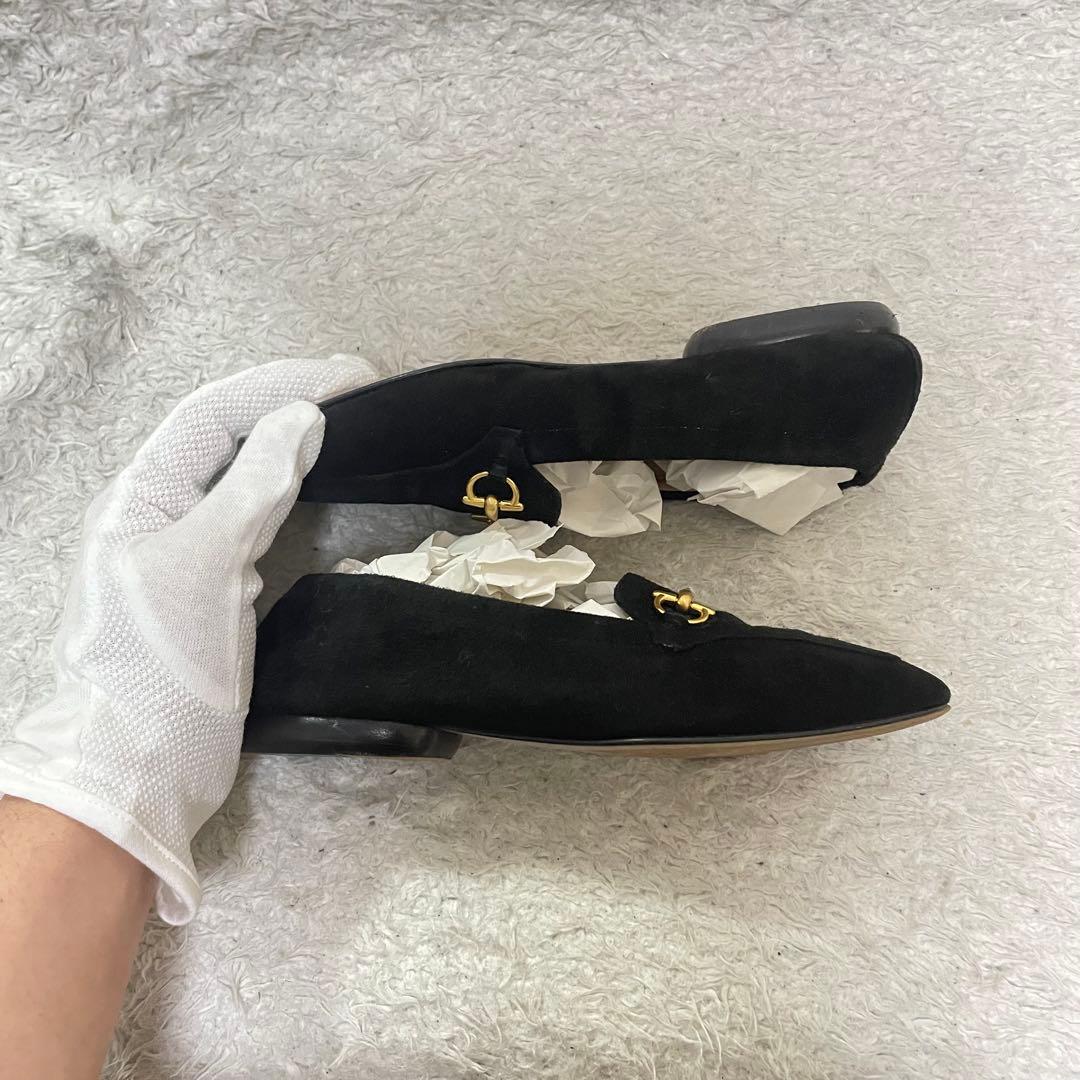 【美品】GUCCI ホースビット34 フラットシューズ21cm 黒