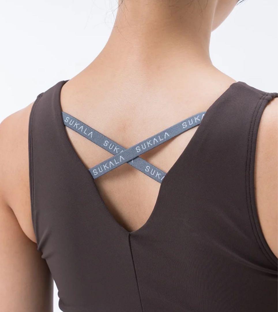 Web限定 【SUKALA】アメリカンスリーブギャザータンクトップ ヨガウェア